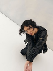 Barbour® International Riley Faux Leather Casual Black Jacket - Image 4 of 5