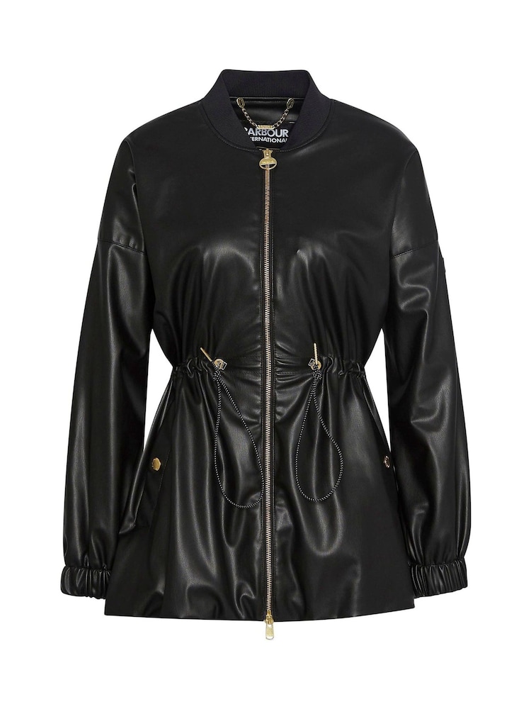 Barbour® International Riley Faux Leather Casual Black Jacket - Image 5 of 5