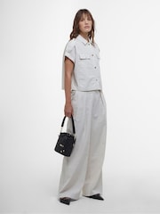 Barbour® International Riley broek met wijde pijpen in natuurlijke kleur - Image 1 of 5