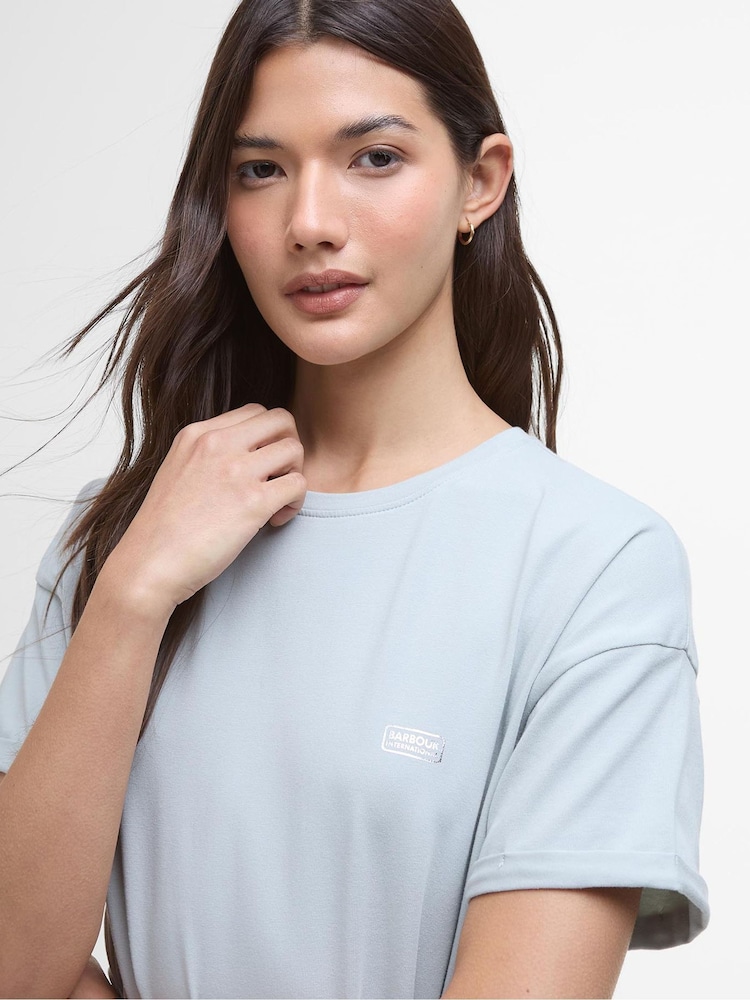 Blauw - Barbour® International Whitson halflange jurk van stretchkatoen - Image 3 of 5