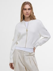 Barbour® International Natural 100% Cotton Priya Knitted Bomber Jacket - Image 1 of 6