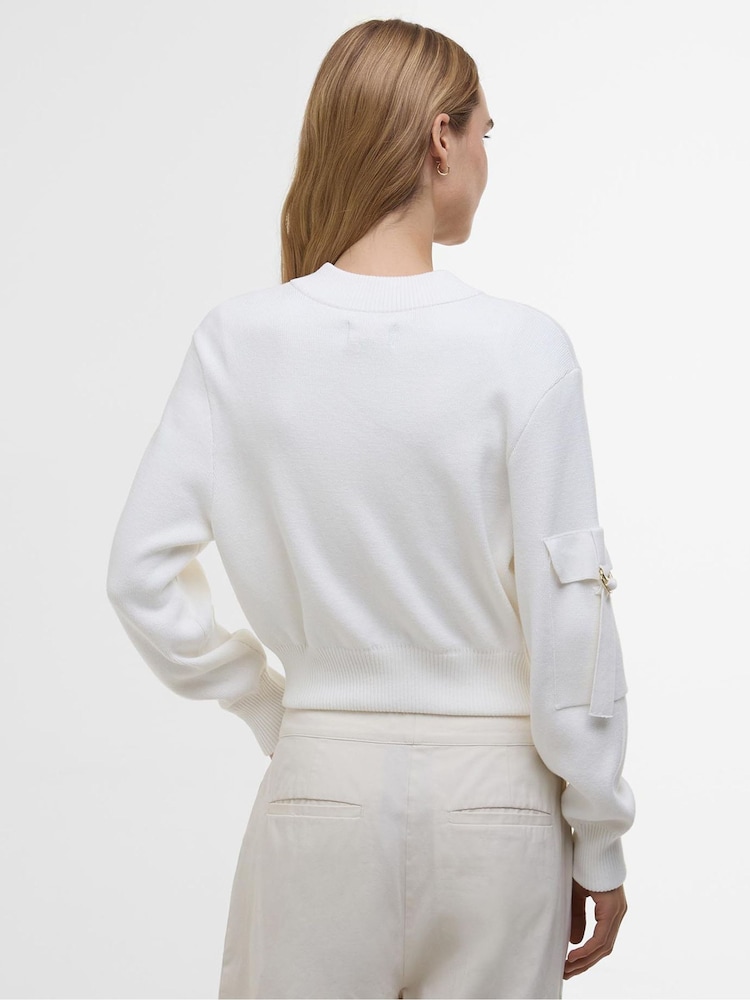 Barbour® International Natural 100% Cotton Priya Knitted Bomber Jacket - Image 2 of 6
