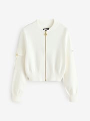 Barbour® International Natural 100% Cotton Priya Knitted Bomber Jacket - Image 5 of 6