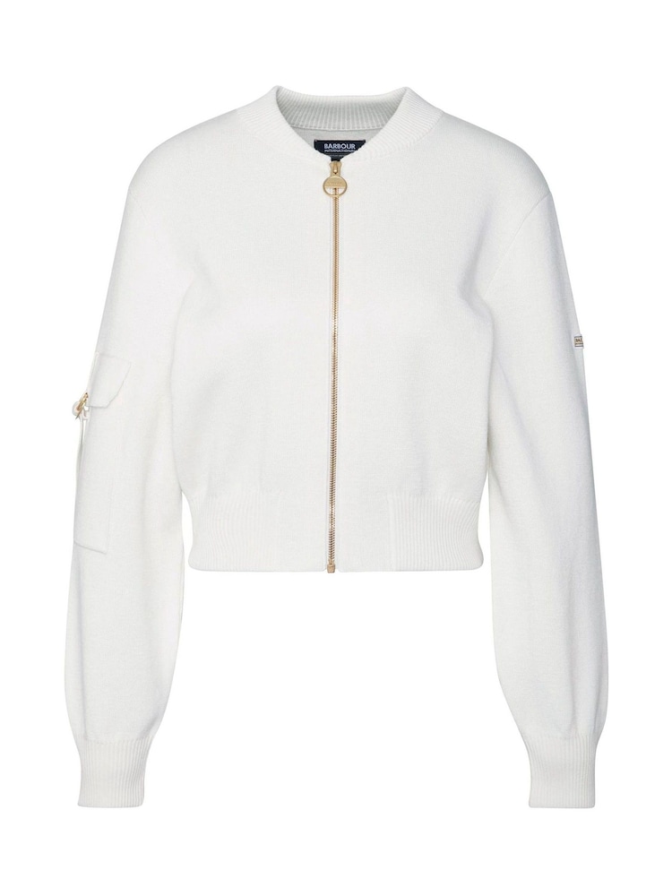 Barbour® International Natural 100% Cotton Priya Knitted Bomber Jacket - Image 6 of 6
