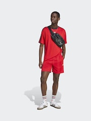 adidas Originals Red Adicolor Jacquard Shorts - Image 3 of 6