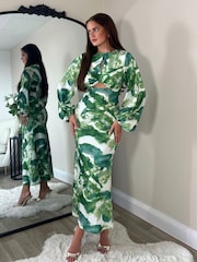 Girl In Mind Green Clara Cutout Maxi Dress - Image 1 of 4