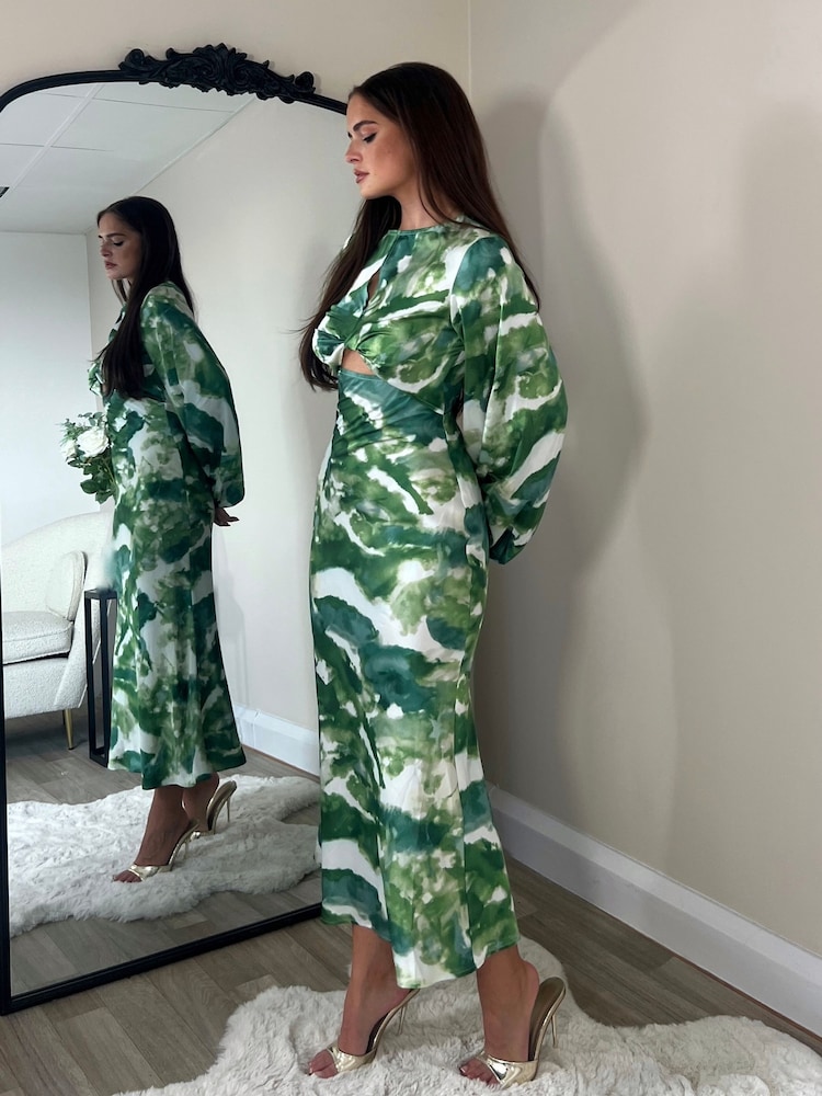 Girl In Mind Green Clara Cutout Maxi Dress - Image 2 of 4