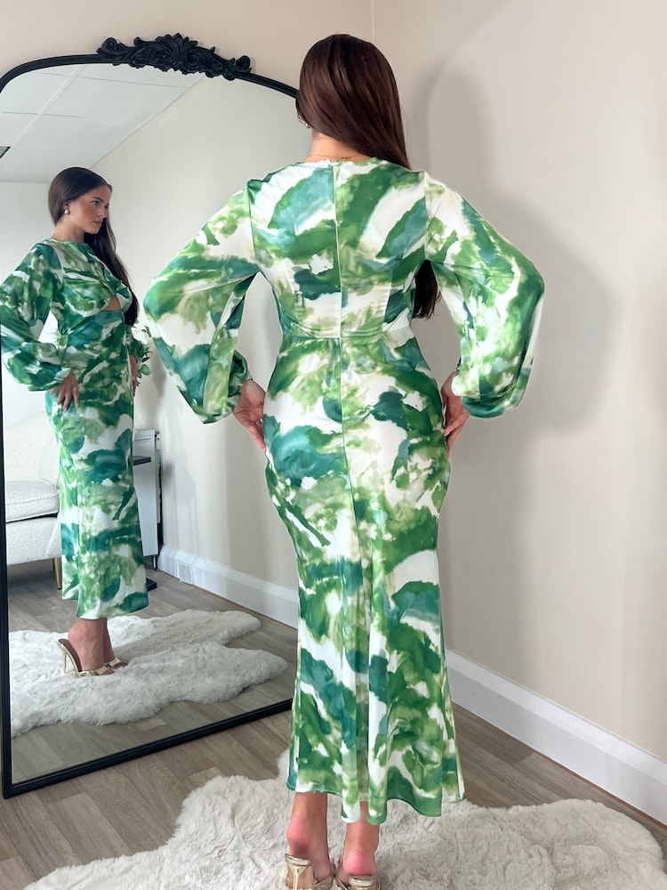 Girl In Mind Green Clara Cutout Maxi Dress - Image 4 of 4
