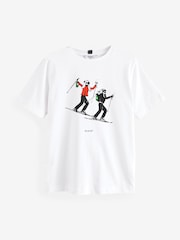 White Christmas Ski Winter Proud London License 100% Cotton Heayweight T-Shirt - Image 6 of 8