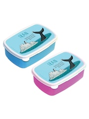 Star Editions Personalised The Tiny Snail Blue/Pink Lunch Box - Image 1 of 3