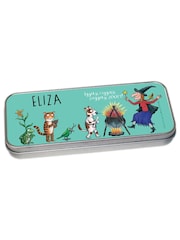 Star Editions Green Personalised Room On The Broom Pencil Tin - Image 1 of 2