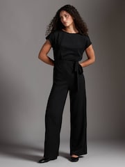 VERO MODA Black Short Sleeve Jersey Belted Jumpsuit - Image 1 of 10