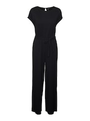 VERO MODA Black Short Sleeve Jersey Belted Jumpsuit - Image 10 of 10
