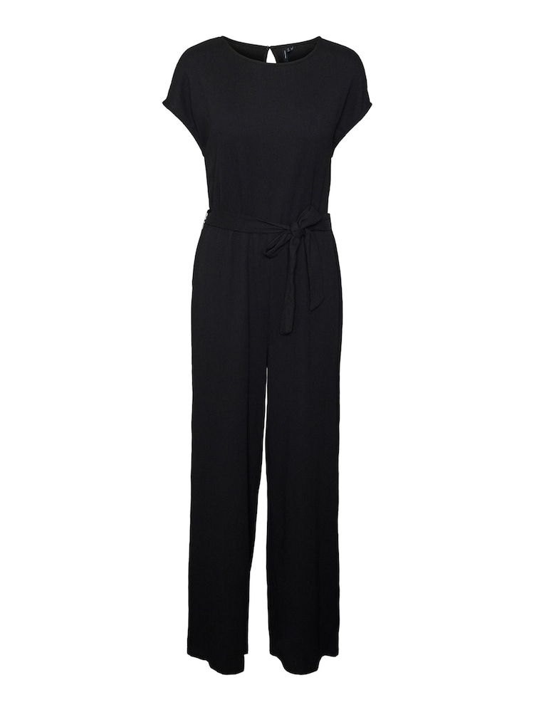 VERO MODA Black Short Sleeve Jersey Belted Jumpsuit - Image 10 of 10