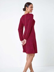 Vestido elástico con ribete de encaje y estampado de florecitas de Roman - Imagen 3 de 5