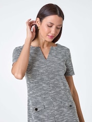 Roman Black Textured Pocket Detail Stretch Dress - Image 4 of 5