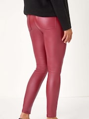 Roman Red Coated Faux Leather Jeggings - Image 2 of 5
