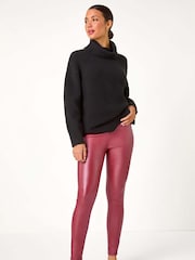 Roman Red Coated Faux Leather Jeggings - Image 3 of 5