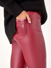 Roman Red Coated Faux Leather Jeggings - Image 5 of 5