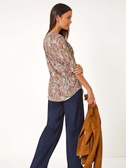 Roman Natural Abstract Circle Print Shirt - Image 2 of 5