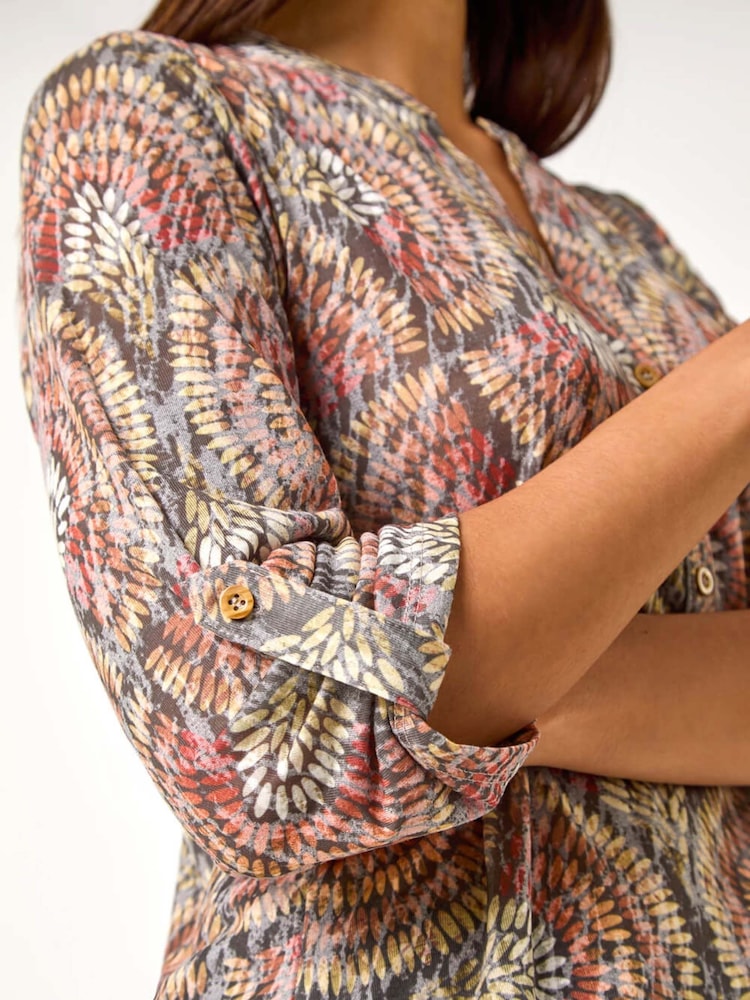 Roman Natural Abstract Circle Print Shirt - Image 5 of 5
