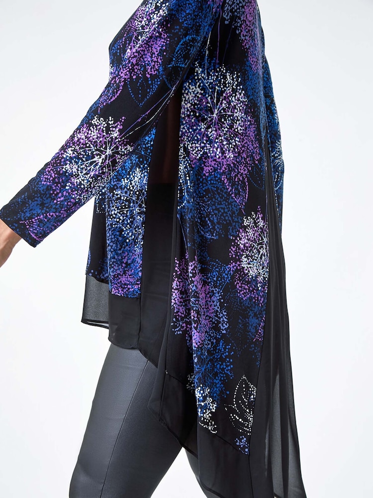 Top elástico con dobladillo de gasa y estampado floral de Roman - Imagen 5 de 5