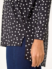 Roman Black Spot Print Stretch Tunic Top - Image 5 of 5