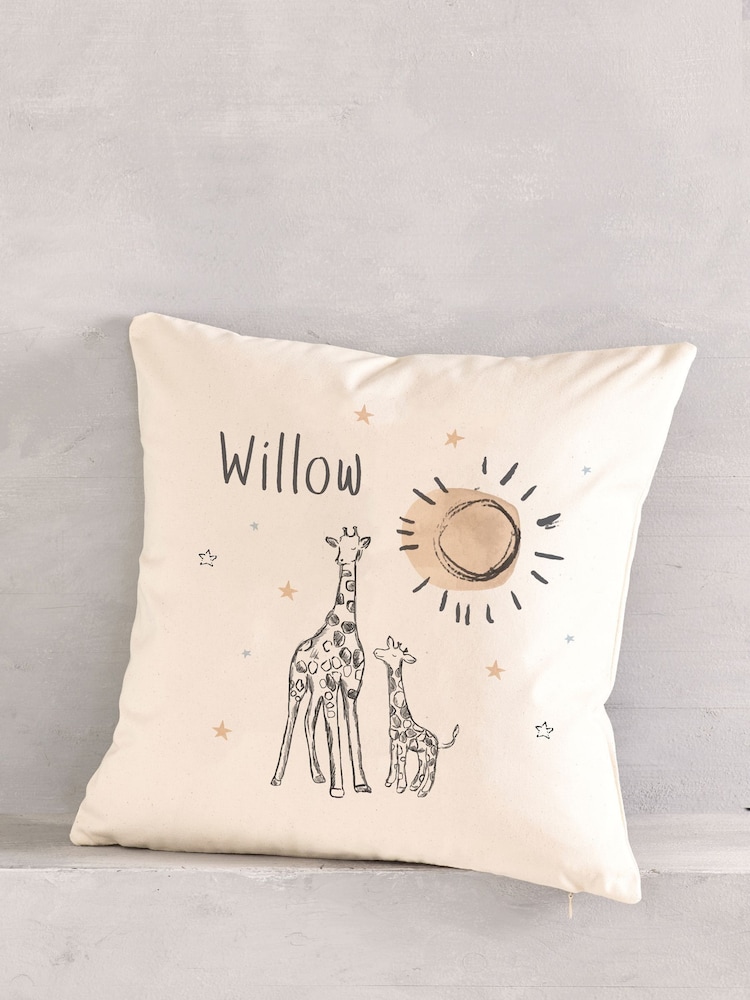 Personalised Giraffe Nursery Cushion - Image 1 of 4