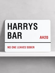 Loveabode Personalised Bar Sign White Wall Art - Image 1 of 3