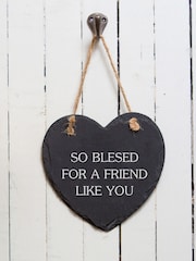 Loveabode Grey Personalised Real Slate Heart Sign - Image 3 of 4
