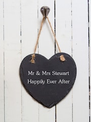 Loveabode Grey Personalised Real Slate Heart Sign - Image 4 of 4