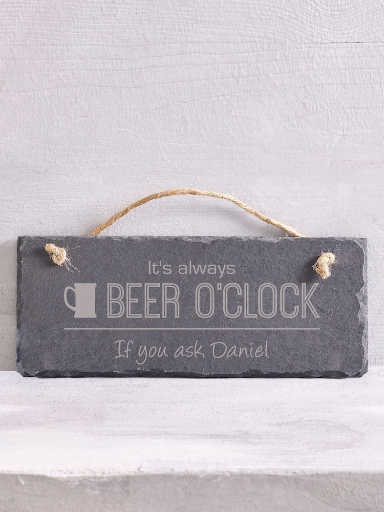 Loveabode Grey Personalised Wine O Clock Real Slate Sign - Image 4 of 4