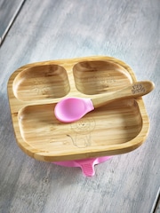 Loveabode Personalised Feeding Brown Wooden Plate - Image 3 of 4