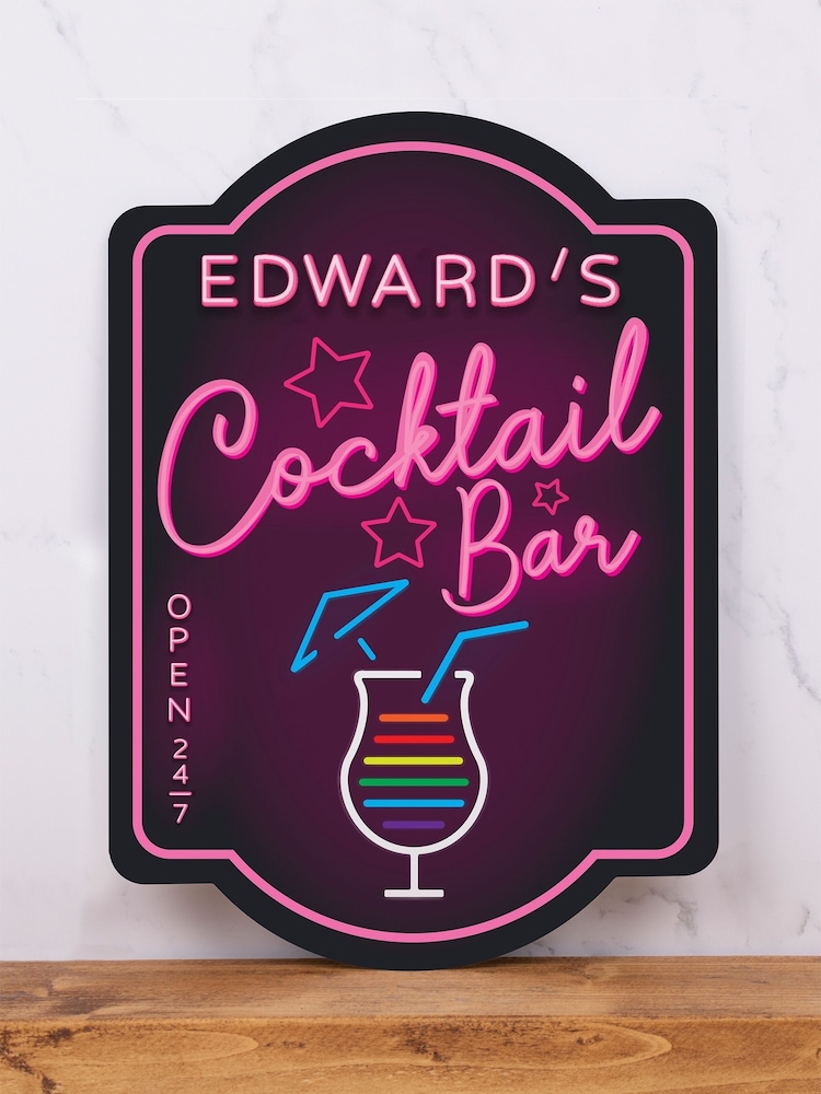 Loveabode Personalised Neon Effect Bar Purple Sign - Image 3 of 3