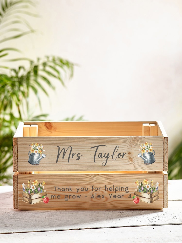 Loveabode Natural Personalised Teachers Gift Crate - Image 1 of 2