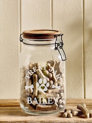 Loveabode Personalised Bone and Pawprint Engraved Black Treat Jar - Image 1 of 2