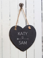 Loveabode Grey Personalised Love Slate Heart - Image 1 of 3
