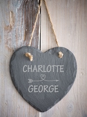 Loveabode Grey Personalised Love Slate Heart - Image 3 of 3