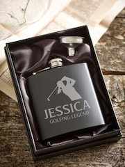 Loveabode Personalised Golf Silhouette Hip Flask - Image 2 of 3