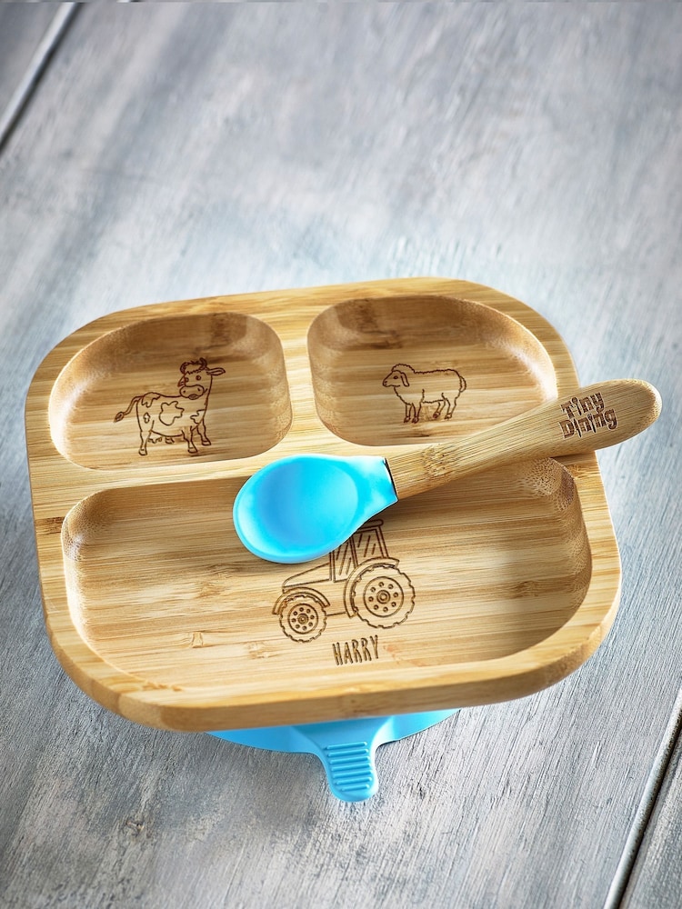 Loveabode Baby Personalised Farm and Toddler Brown Plate - Image 2 of 3