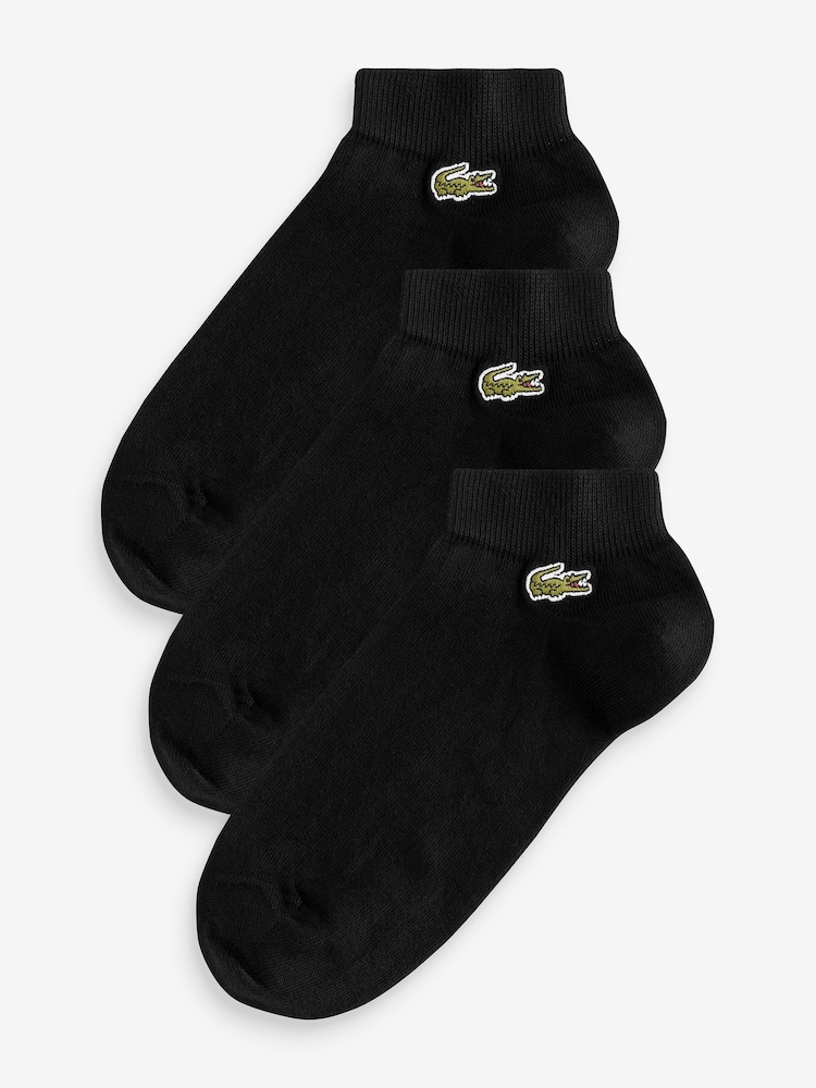 Schwarz - Lacoste – Schwarze kurze Socken im 3er-Pack - Bild 1 von 6 Schwarz - Lacoste – Schwarze kurze Socken im 3er-Pack - Bild 1 von 6