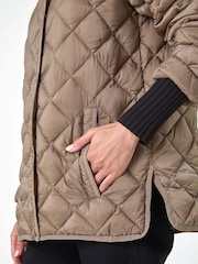 Roman Brown Diamond Quilted Funnel Coat - Image 5 of 5