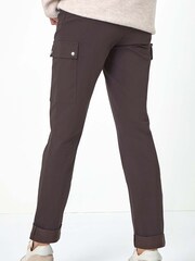 Roman Brown Turn Up Stretch Cargo Trousers - Image 3 of 5