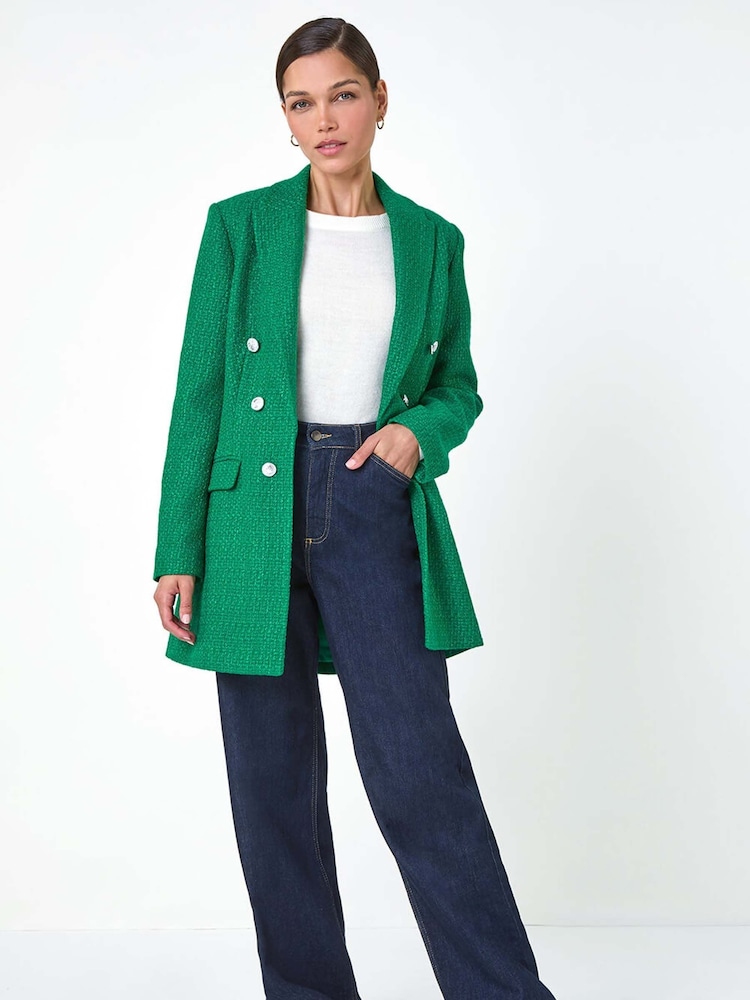 Verde - Chaqueta larga de bouclé sartorial de Roman - Imagen 1 de 5 Verde - Chaqueta larga de bouclé sartorial de Roman - Imagen 1 de 5