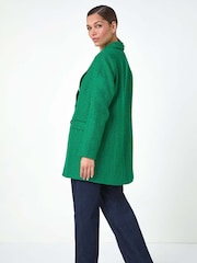 Roman Green Tailored Longline Boucle Jacket - Image 4 of 5