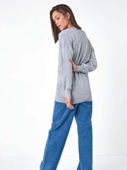 Roman Grey Plain V-Neck Stretch Jumper - Image 3 of 5