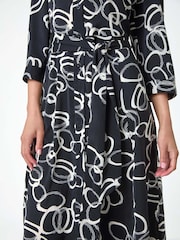 Roman Black Abstract Circle Print Midi Shirt Dress - Image 5 of 5