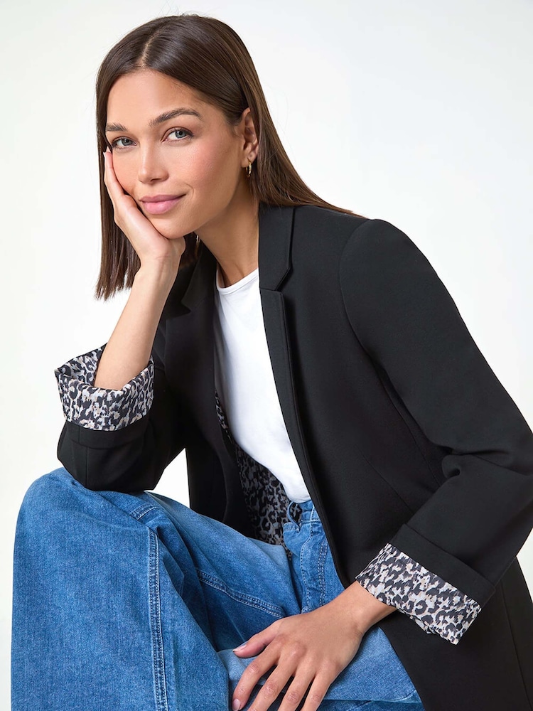 Roman Animal Print Lined Stretch Jacket - Imagen 1 de 5 Roman Animal Print Lined Stretch Jacket - Imagen 1 de 5