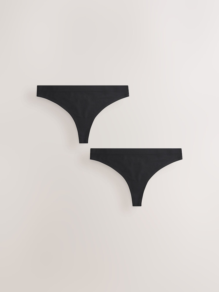 Black Thong Dry Tech Sports Knickers 2 Pack - Image 5 of 8