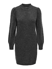JDY Grey High Neck Knitted Jumper Dress - Image 4 of 5